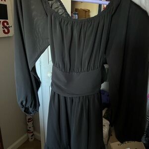 Elegant Black Long-Sleeve Dress